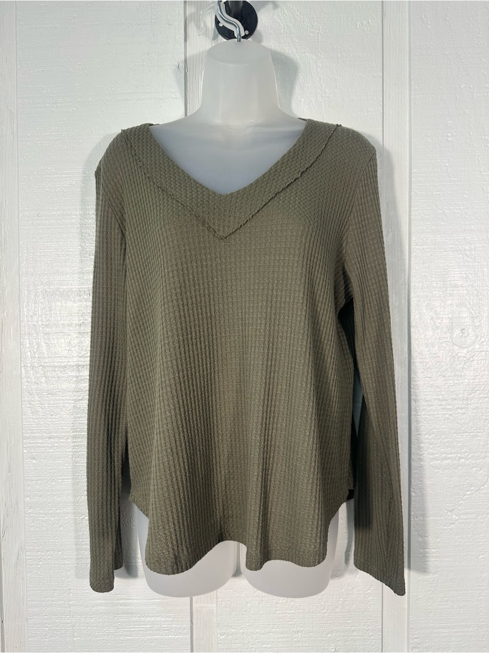 Altard State Green Waffle Top Size Large EUC